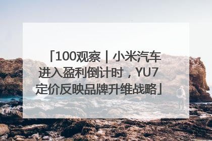 100观察｜小米汽车进入盈利倒计时，YU7定价反映品牌升维战略